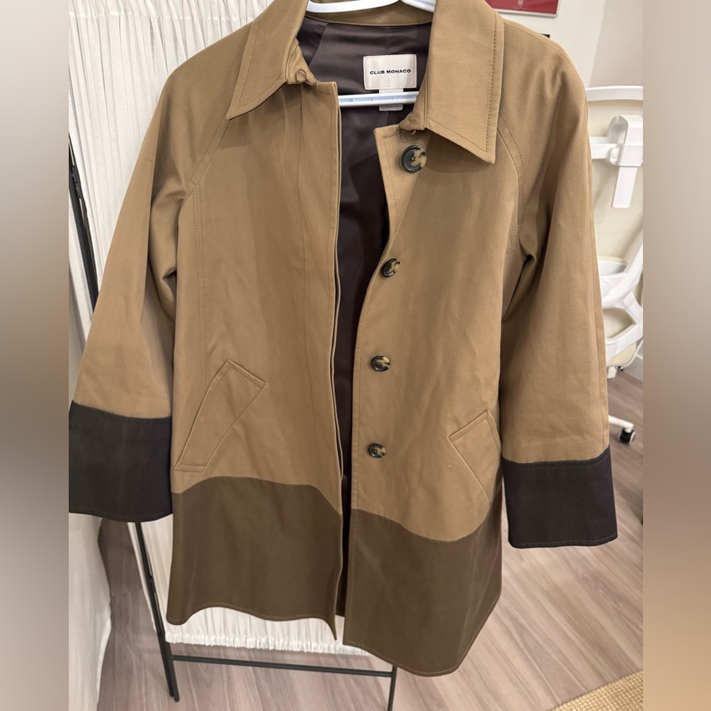 Club Monaco Two-Tone Brown and Black Coat